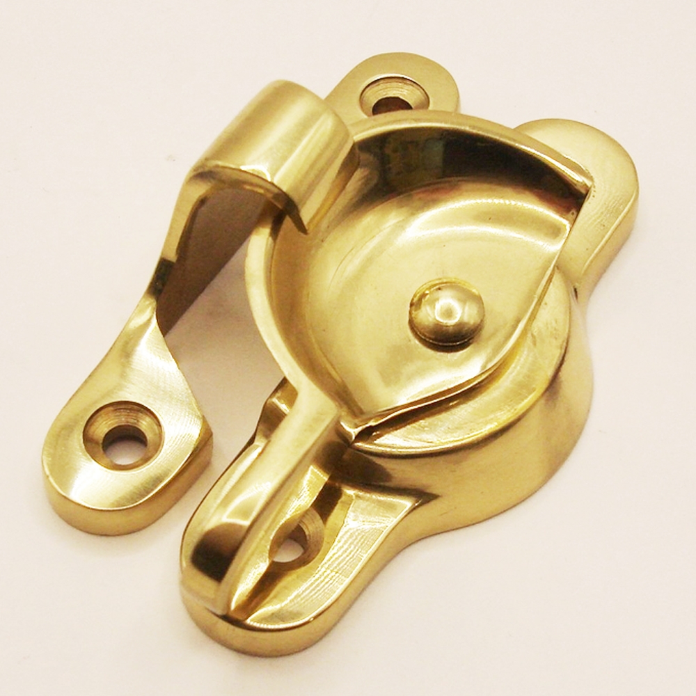 TWC002/PB • Non-Locking • Polished Brass • Forged Fitch Sash Fastener